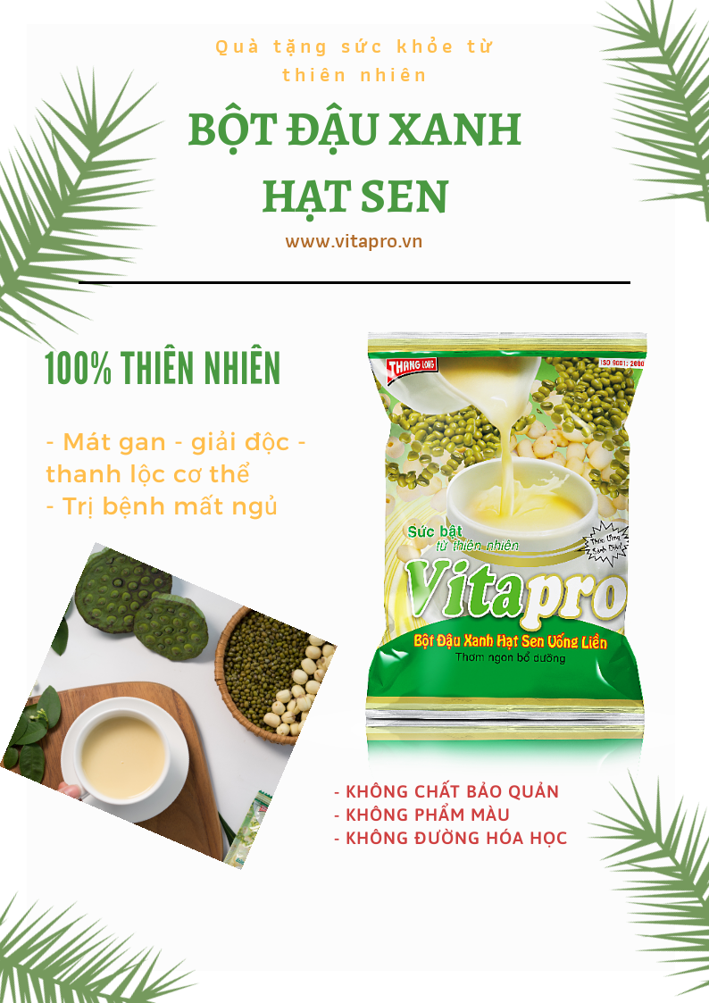 BỘT ĐẬU XANH HẠT SEN VITAPRO 350G