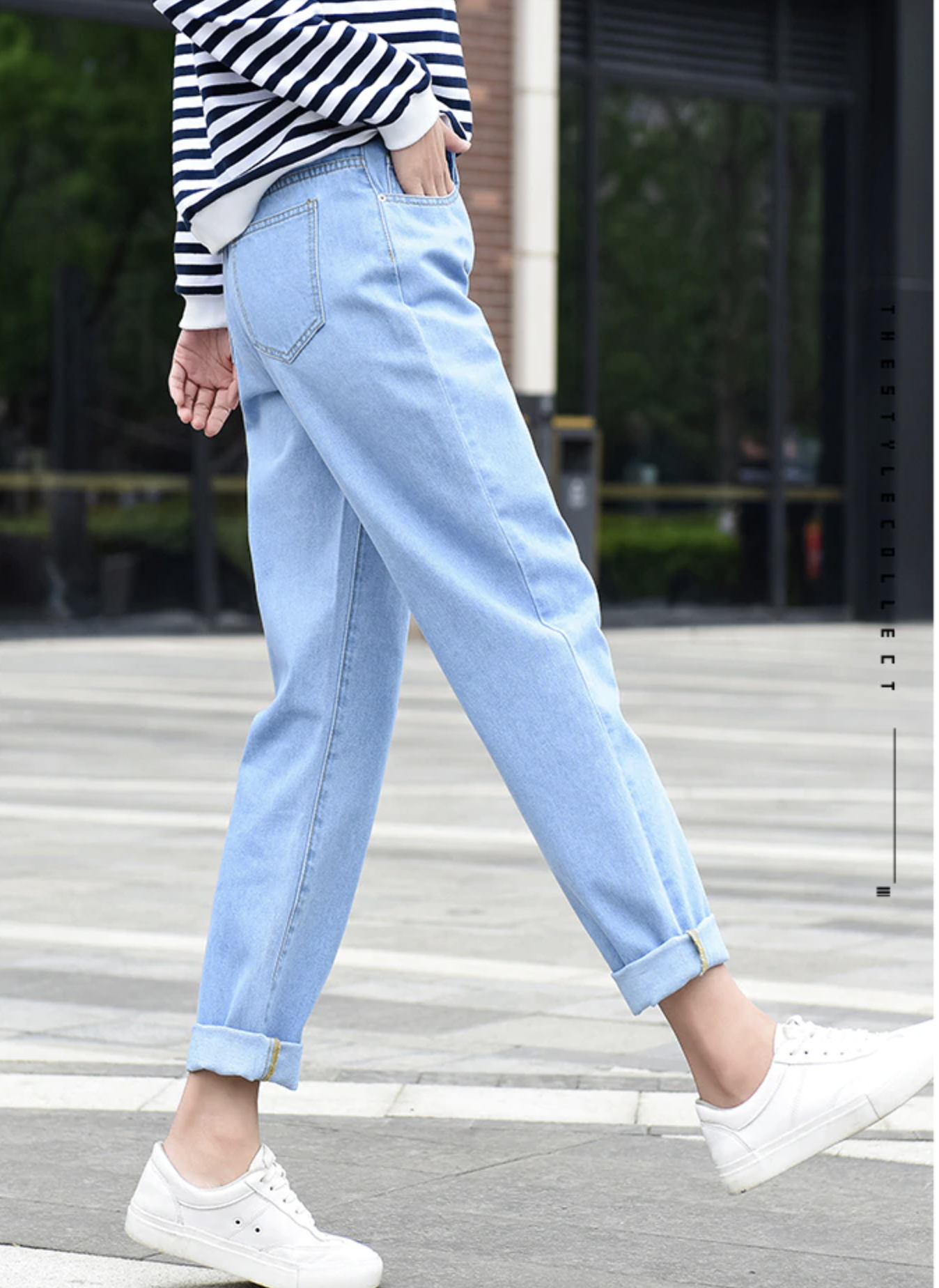 [HCM]➜ ➜ ➜ ĐẠI HẠ GIÁ  ➜ ➜ ➜ QUẦN BAGGY 9 TẤC JEANS NỮ LƯNG CAO LỬNG ỐNG TÚM MÀU XANH NHẠT GIÁ RẺ