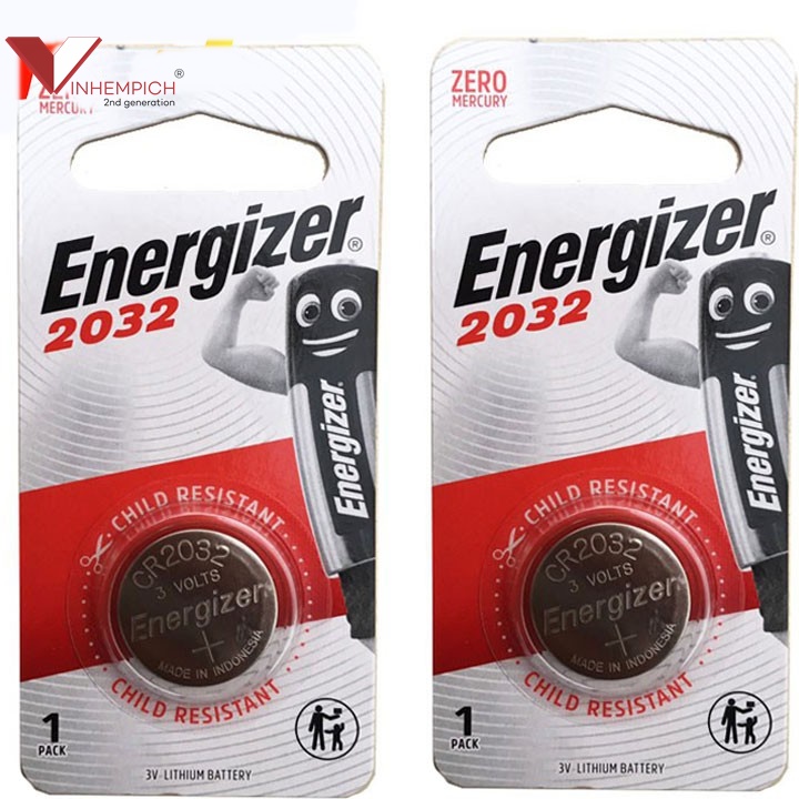 Bộ 2 vĩ pin enegizer cr 2032 bp1 3v mẫu mới , pin dùng cho máy đo nhịp tim, chìa khóa không dây, máy đo đường huyết, đồ chơi,....