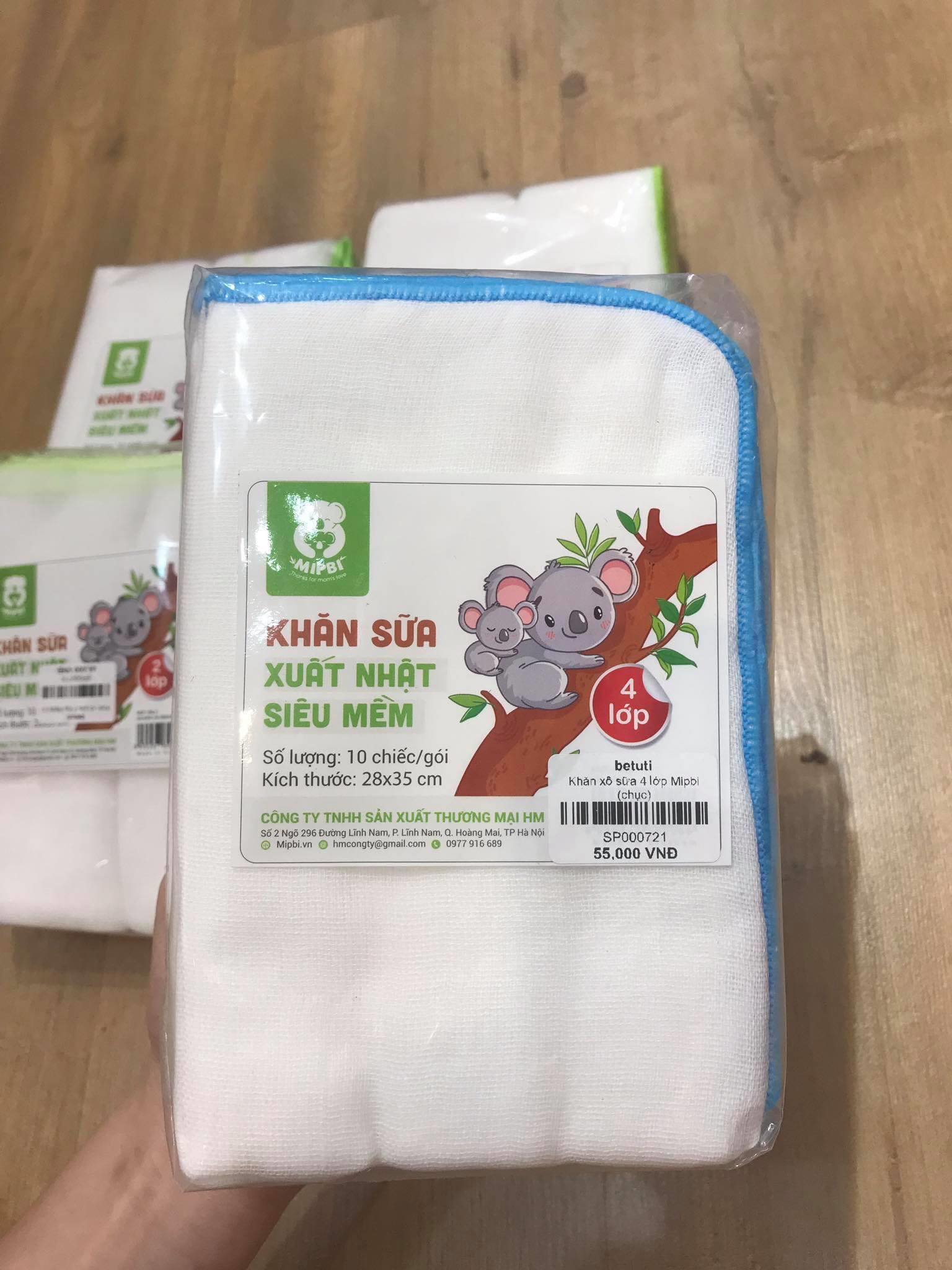 Set 10 khăn sữa Mipbi 4 lớp