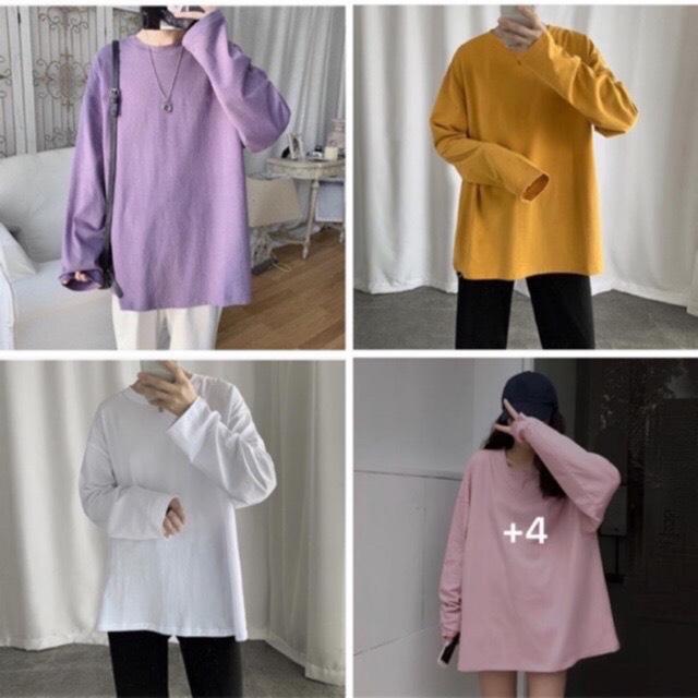 [HCM]ÁO THUN NỮ TAY DÀI UNISEX HÀN QUỐC