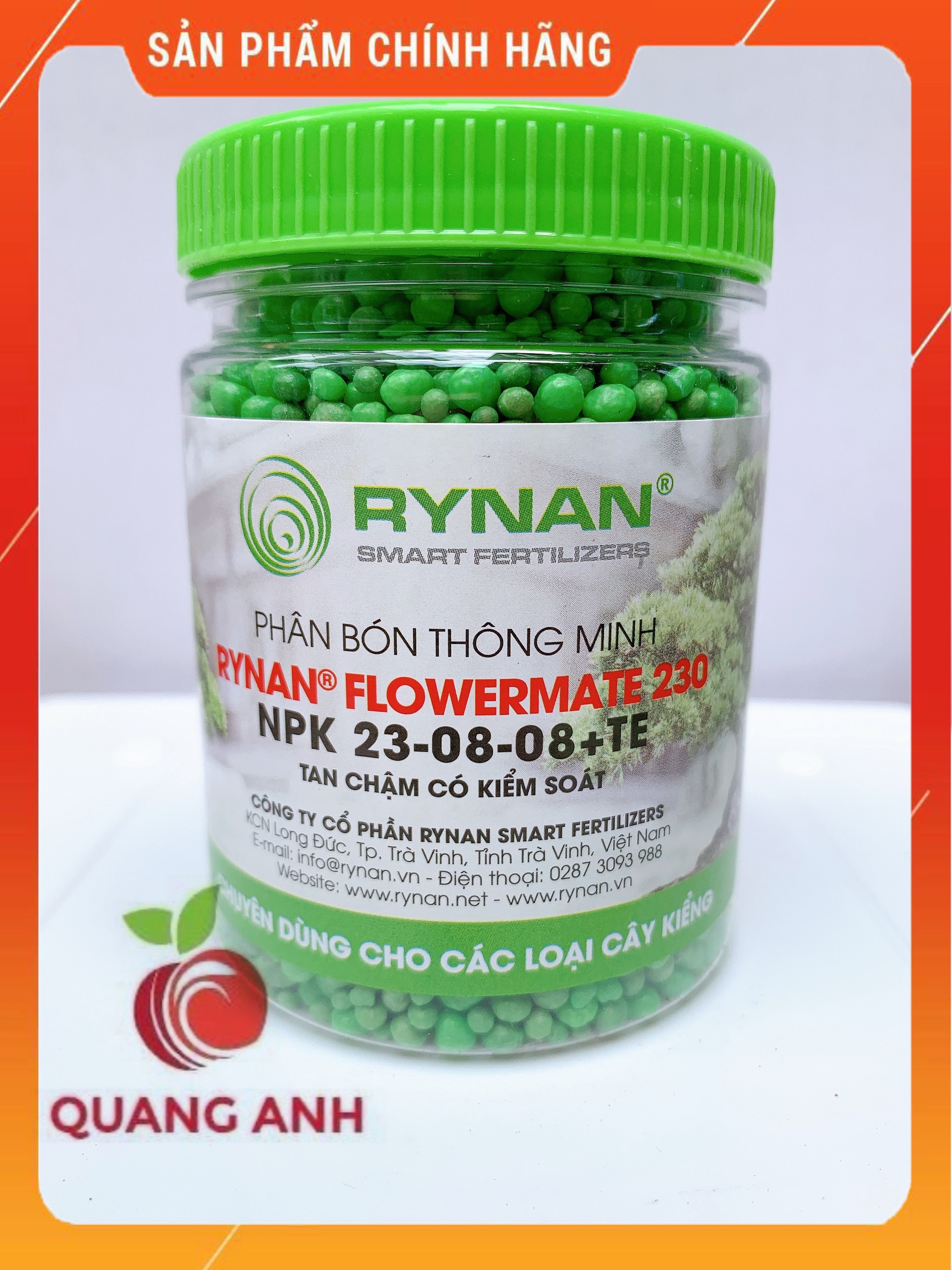 Phân Tan Chậm Thông Minh Rynan Flowermate 230 NPK 23-08-08 TE hũ 150g Chuyên Dùng Cho Các Loại Cây Cảnh
