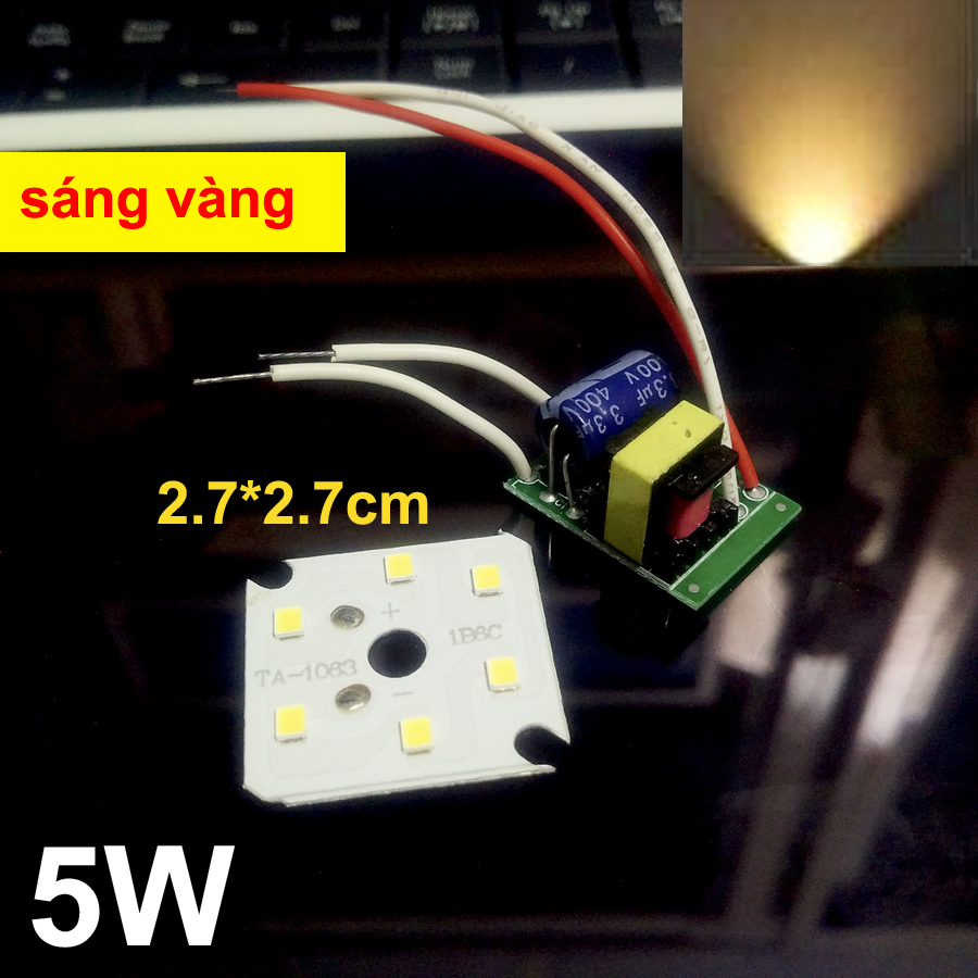 Chip LED BULB kèm Driver AC220V 50 ngàn giờ Sáng Vàng 5w 10w 20w 30w 40w 50w 60w