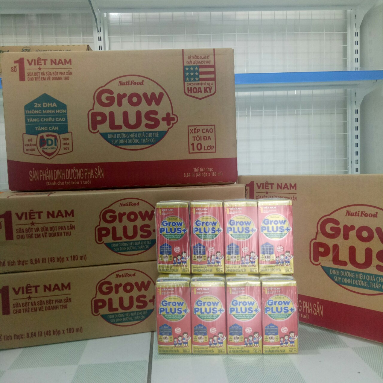 Sữa Bột Pha Sẵn Nutifood Grow Đỏ 180Ml - Thùng 48 Hộp