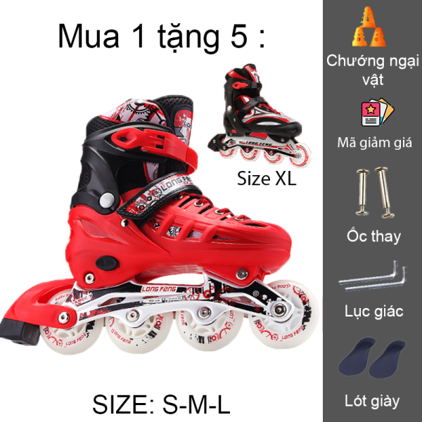 Giày trượt patin longfeng 905 có thể điều chỉnh size giành cho trẻ em và người lớn