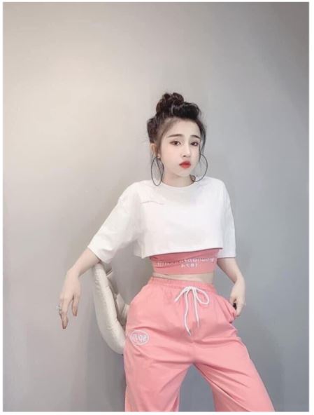 [HCM]ÁO THUN NỮ??SET ÁO CROPTOP 1974 HÀN QUỐC