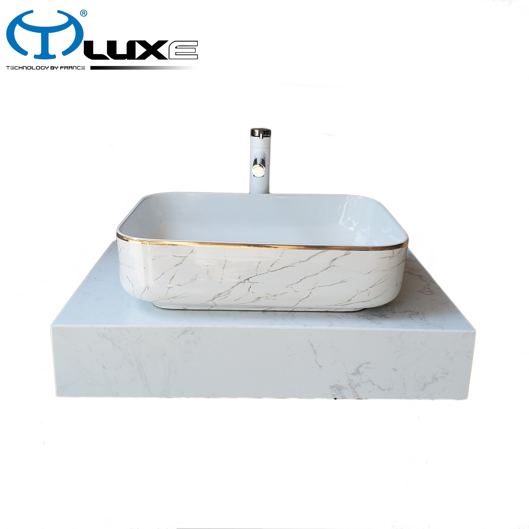 Chậu lavabo bàn đá cao cấp LUXE C104