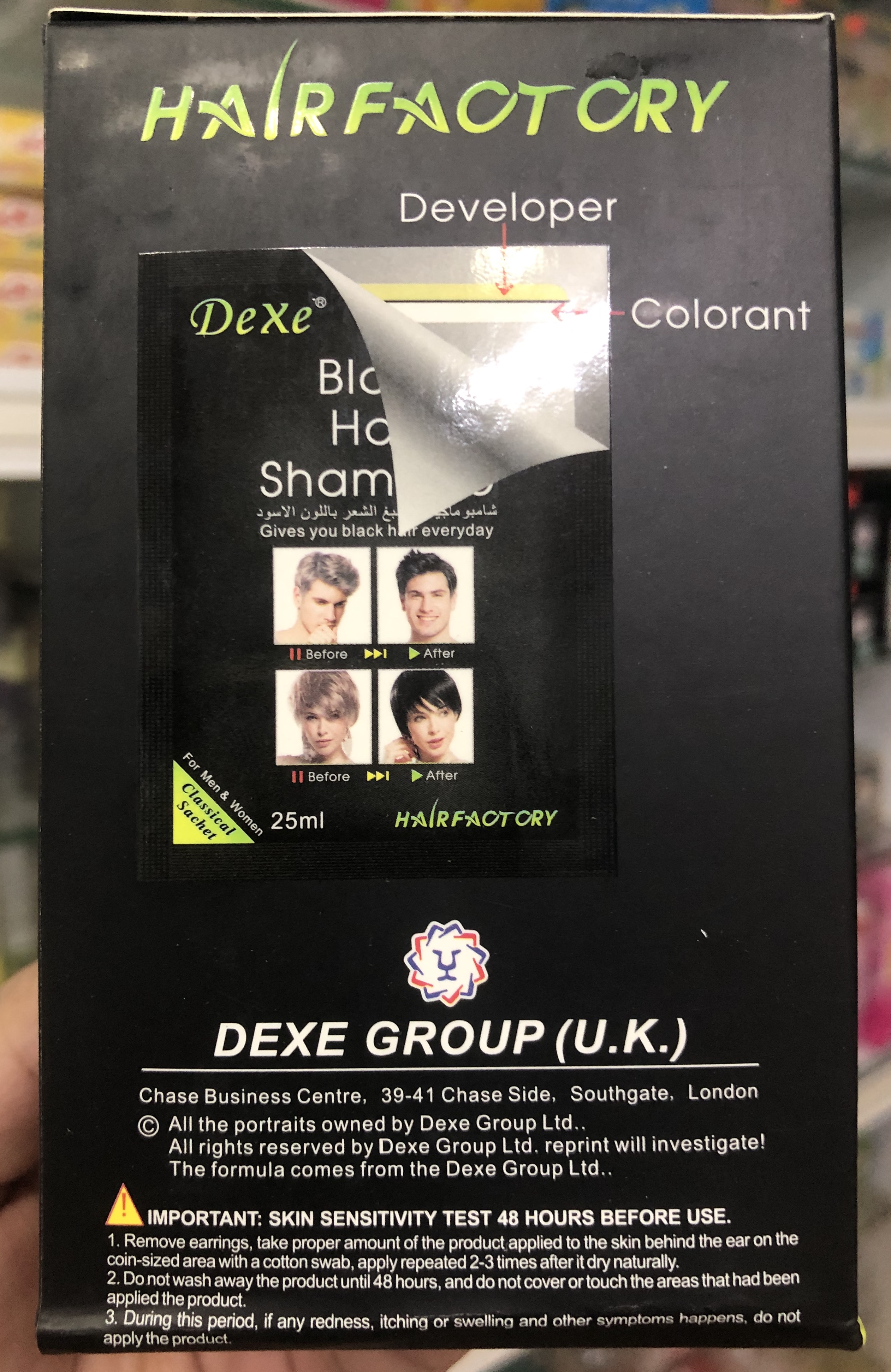 [HCM]Dầu gội nhuộm đen tóc DEXE - 25ml x 10 gói/hộp