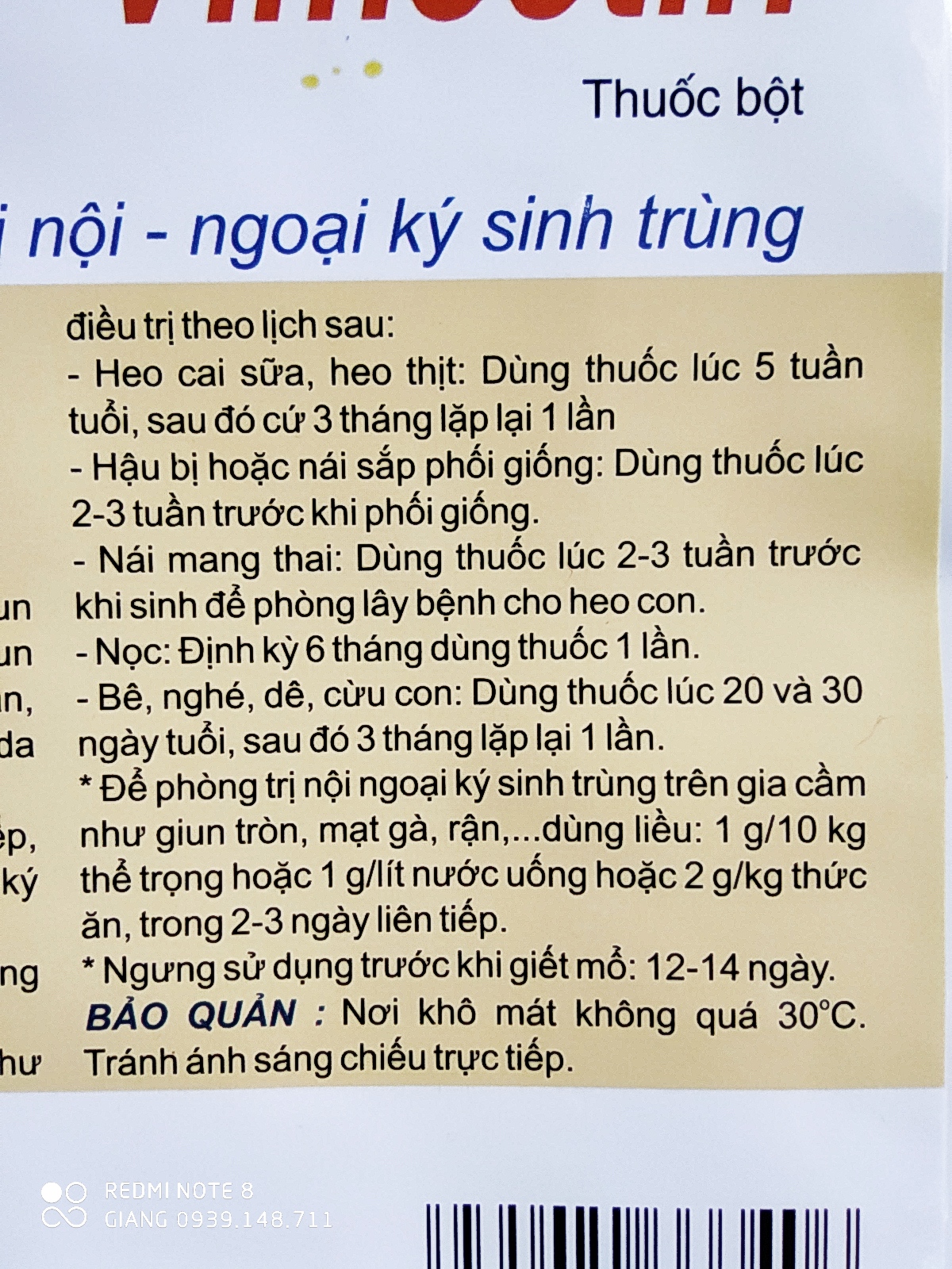DIỆT VE VIMECTIN GÓI 100G