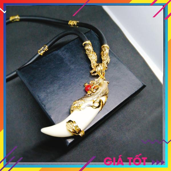 Dây chuyền VIP Bạc Thái Mạ Vàng Non, Dây Chuyền Phong Thủy, Dây Chuyền Mặt Thời Trang Cao Cấp, Dây Chuyền Khóa Rồng, Vòng Cổ Nam Đẹp MS10 ( Màu Vàng) (Dây và Mặt)