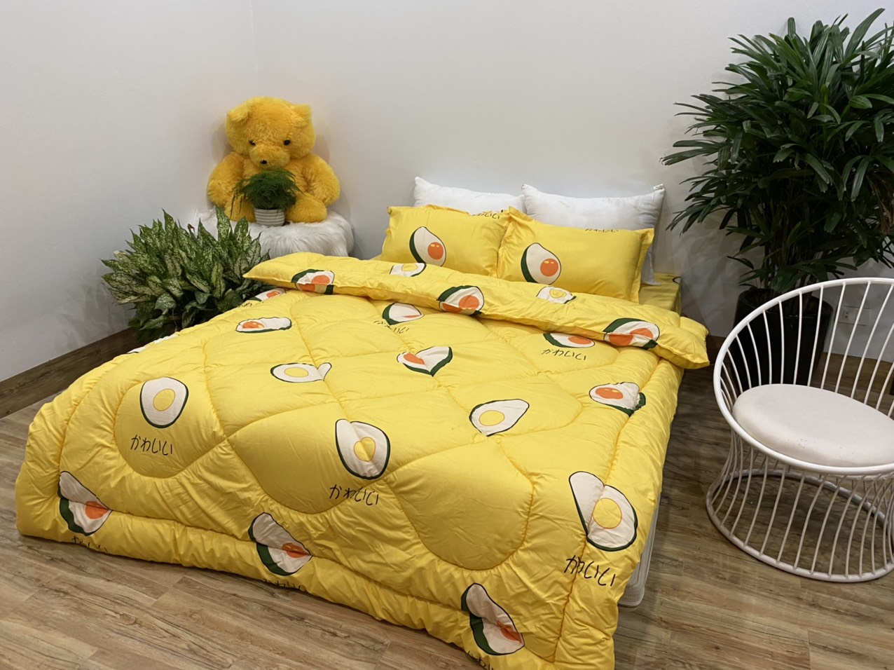 Chăn phao siêu nhẹ cực ấm 1m8x2m mẫu bơ vàng