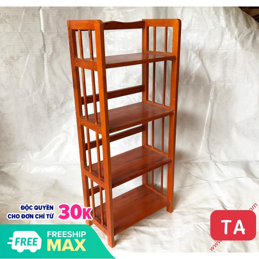 [HCM]Kệ Sách Gỗ 4 Tầng 50cm Vàng