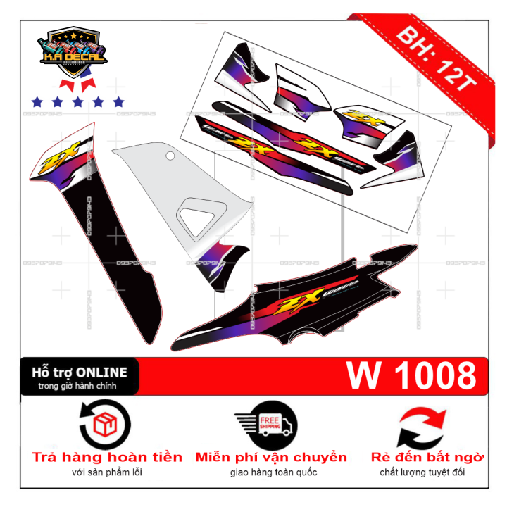 Tem rời dán xe chế wave zx 2016