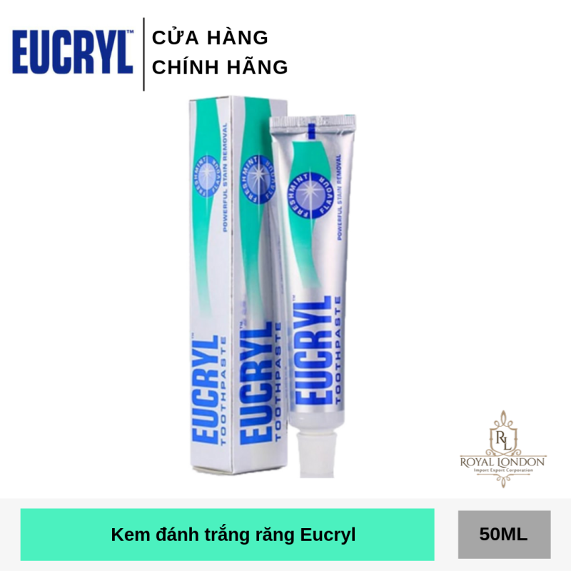 Kem Đánh Răng Bạc Hà Trắng Răng Eucryl Toothpaste 62g giá rẻ
