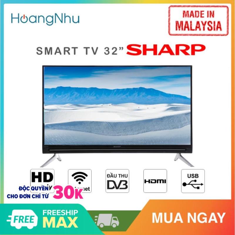 (Trả góp 0% lãi suất) Smart Tivi Sharp 32 inch Kết nối Internet Wifi LC-32SA4500X (HD, Hệ điều hành Easy Smart, Truyền hình KTS, màu đen) - Hàng Malaysia - Bảo hành toàn quốc 2 năm