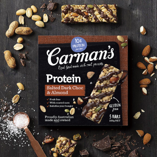 Thanh Giàu Đạm Carman s Protein Bar Salted Dark Choc & Almond - Chocolate Đen Muối, Hạnh Nhân - 200g thumbnail