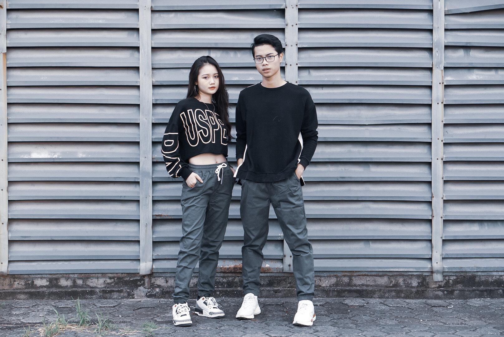 Quần jogger nữ kaki co dãn Xám, đen, rêu