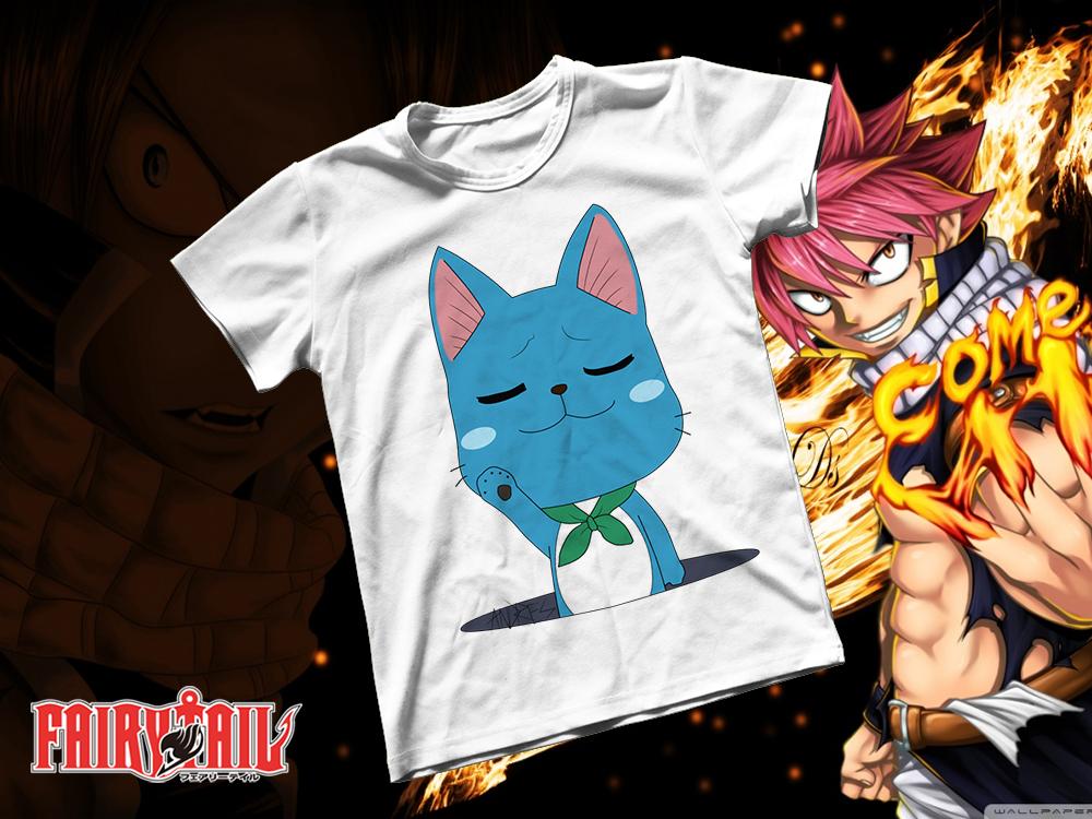 [HCM]Áo thun Cotton Unisex - Anime - Fairy tail - Happy