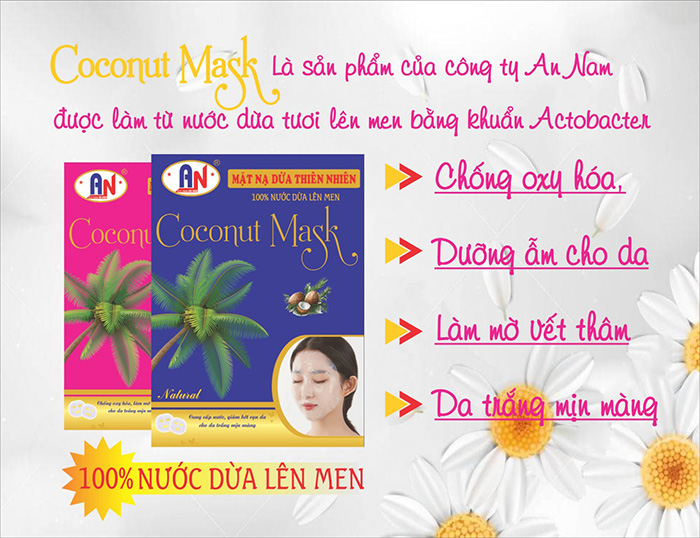 Mặt  Nạ Dừa Thiên Nhiên ( Coconut Mask ) Hộp 10 miếng .