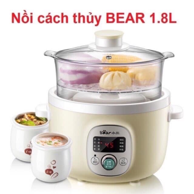 Nồi nấu cháo chậm ninh hầm cách thủy BEAR 1.8L