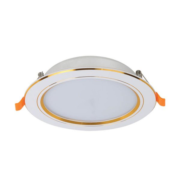 Đèn led âm trần viền vàng 9w 3 màu 3 chế độ (Trắng/vàng/vàng trung tính)