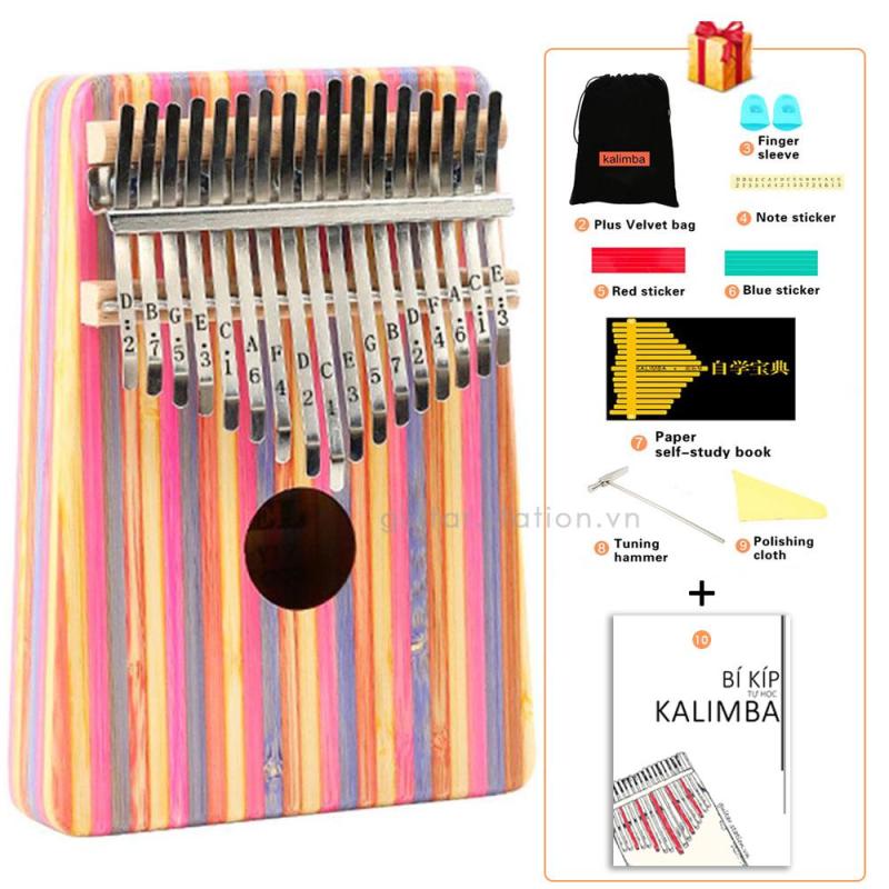 Đàn Kalimba Yael 17 Phím Gỗ - Full phụ kiện - Kalimba-Yael-Pink