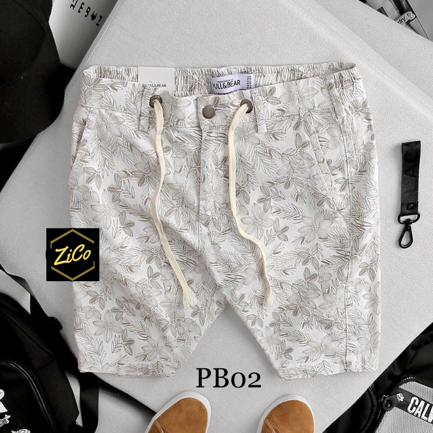 [HCM]Quần short nam lưng thun hoạ tiết PB