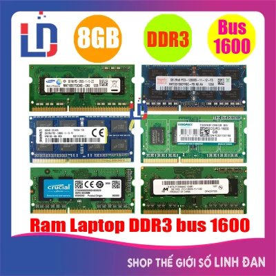 Ram laptop 8GB DDR3 bus 1600 PC3 12800S (nhiều hãng)Micron samsung hynix - LTR3 8GB