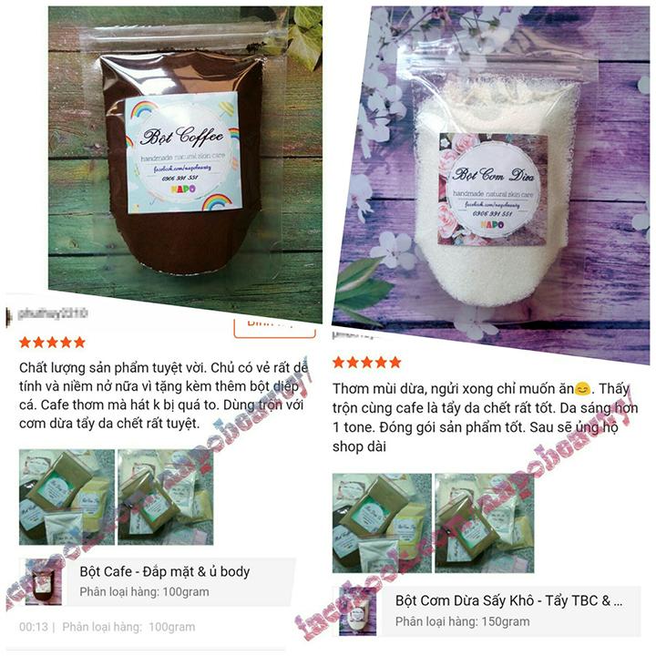 [HCM]Bột Cơm Dừa Sấy Khô 200 Gram - Tẩy TBC Mềm Mịn Da