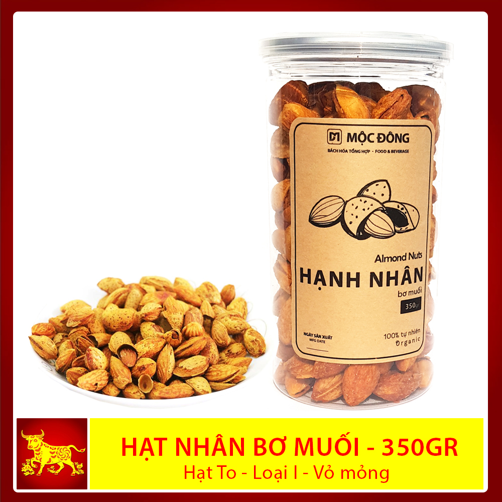 Hạnh Nhân bơ muối vỏ mỏng hộp 350gr