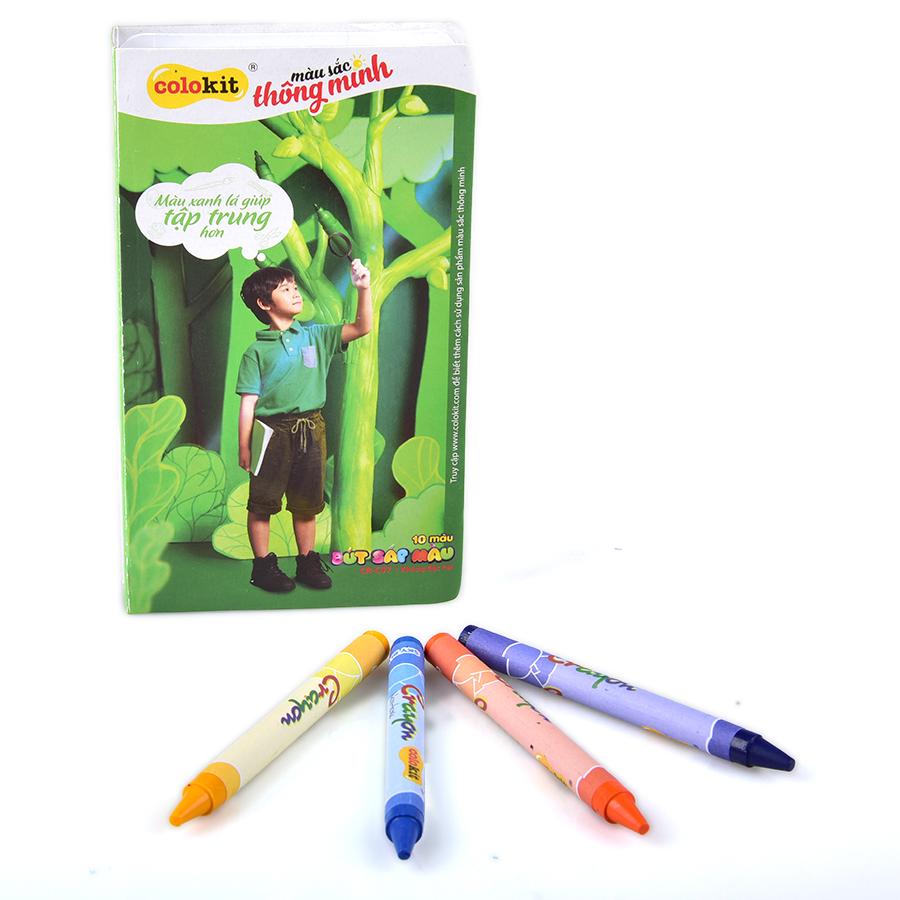 Bút sáp màu Thiên Long Colokit 10 màu mịn, ít bụi, đều màu tiêu chuẩn Châu Âu an toàn cho trẻ em tô màu, vẽ tranh CR-C07