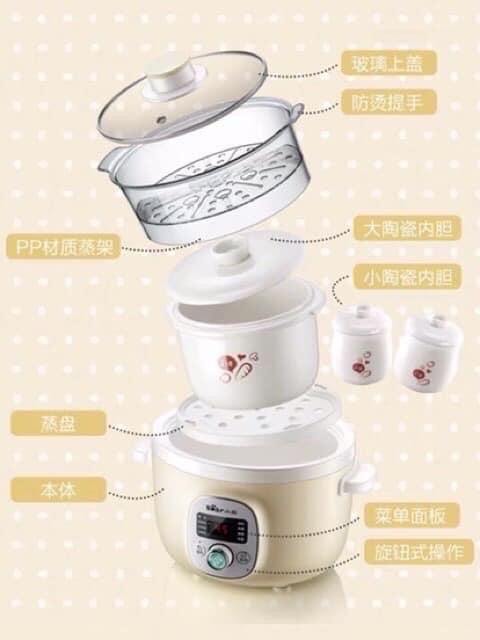 Nồi nấu cháo chậm ninh hầm cách thủy BEAR 1.8L