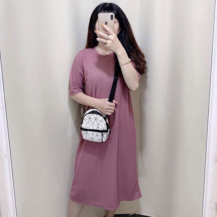 Đầm trơn form rộng mẫu basic