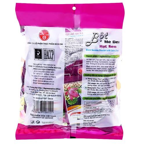 Bột mè đen hạt sen Bích Chi có đường - 350g/bịch