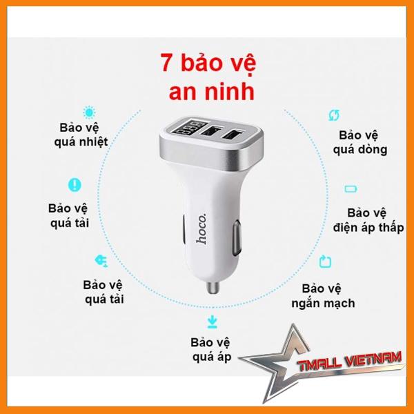 Cục sạc ô tô 2USB HOCO Z3 (hiên thị điện áp)