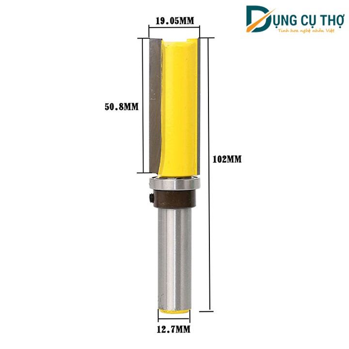 Mũi phay nền bi tì dưới 2 cánh 1/2*D19*H50mm