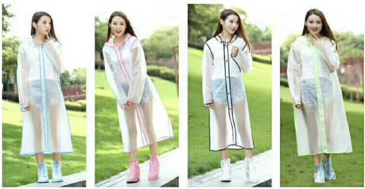 Áo Mưa EVA Chóng Thấm Điều Hòa Không Khí Thích Hợp Cho Nam Và Nữ , Có Áo Mưa Nhỏ Cho Em Bé - Mua 3 Tặng 1 Món- Thời Trang Mới Hàn Quốc ( NHƯ HÌNH 100 % )  1