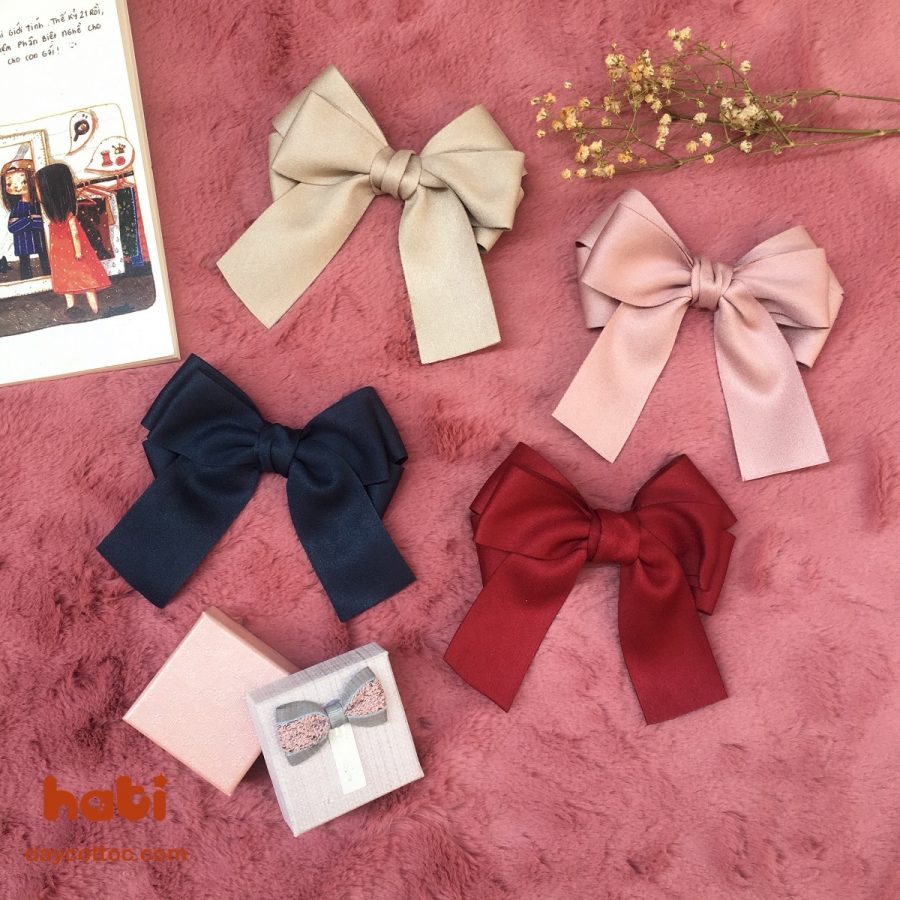 [HCM]Kẹp tóc nơ đơn giản mã N18 - Kẹp tóc handmade HATI
