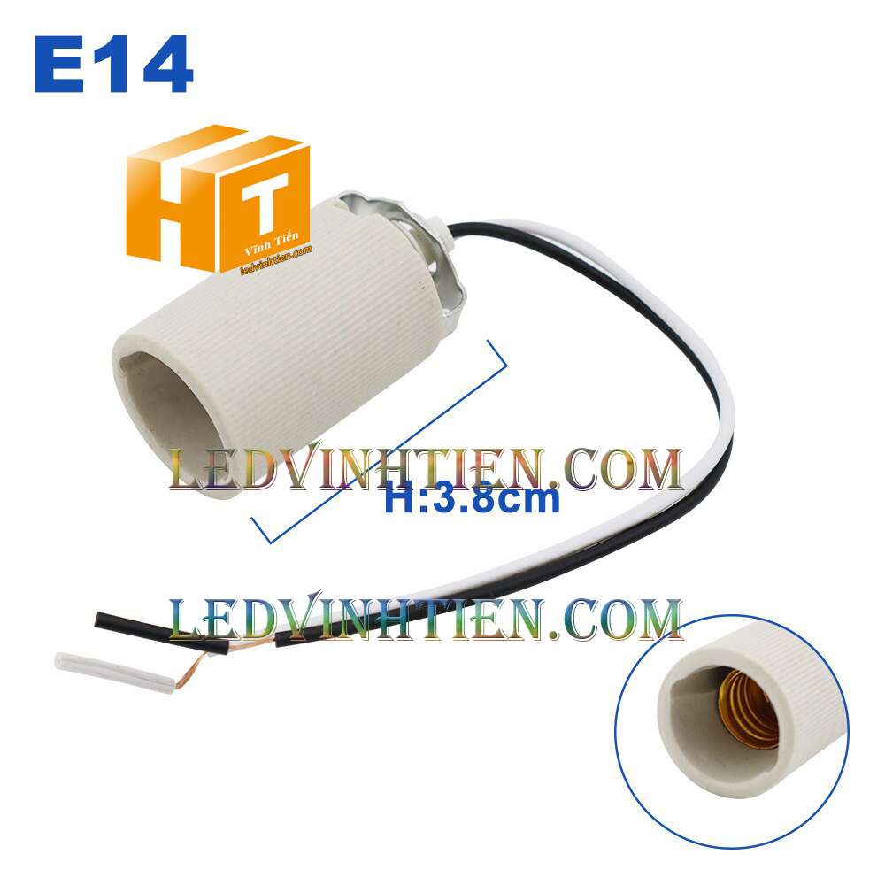 Đuôi đèn sứ E27, E14, cách điện tốt