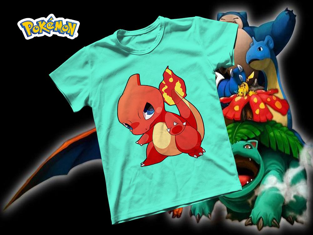 [HCM]Áo thun Cotton Unisex - Anime - Pókemon - Pokemon Lizardo