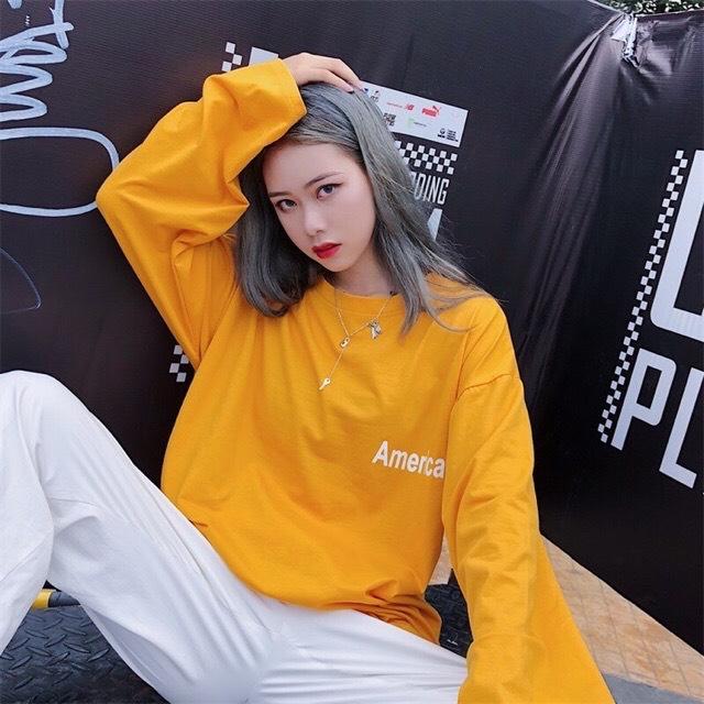 Áo thun tay dài oversize form rộng cá tính