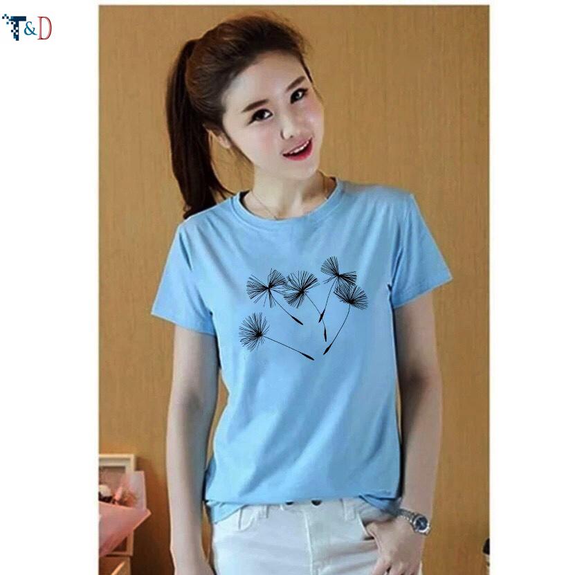 Áo thun nữ hình hoa bồ công anh thời trang nhiều màu