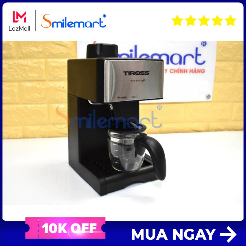 Máy pha cà phê Espresso Tiross TS621 - Hệ thống chống nhỏ giọt, 1 - 4 tách/ 1 lần sử dụng