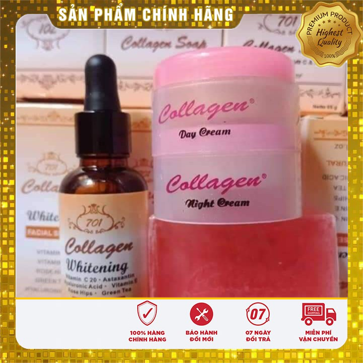 ( Chính Hãng ) BỘ 3 MÓN COLLAGE  Kem ngày + Kem đêm + Soap
