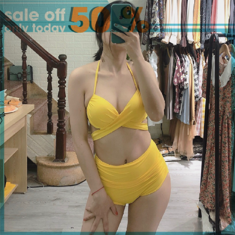 Nơi bán Bikini 2 Mảnh chéo vàng ( Ảnh chụp thật)