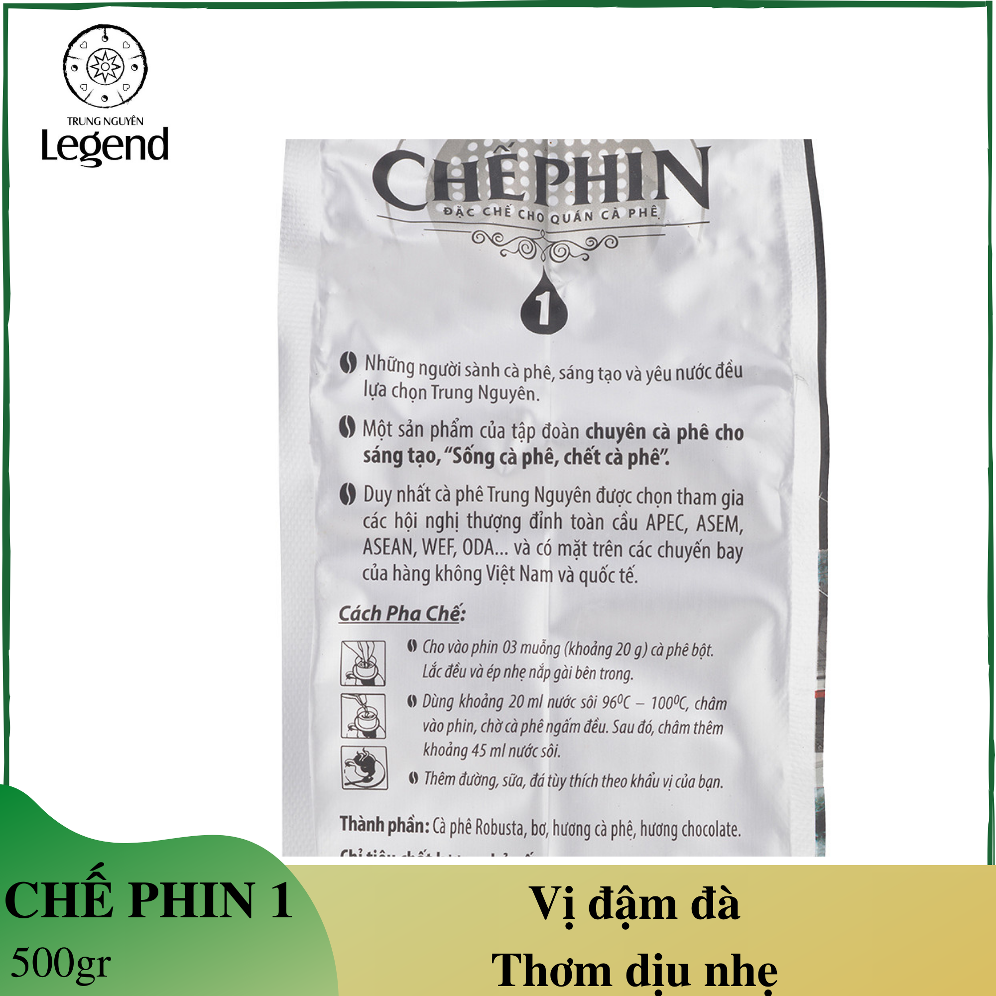 Cà phê chế phin 1 Trung Nguyên - gói 500gr