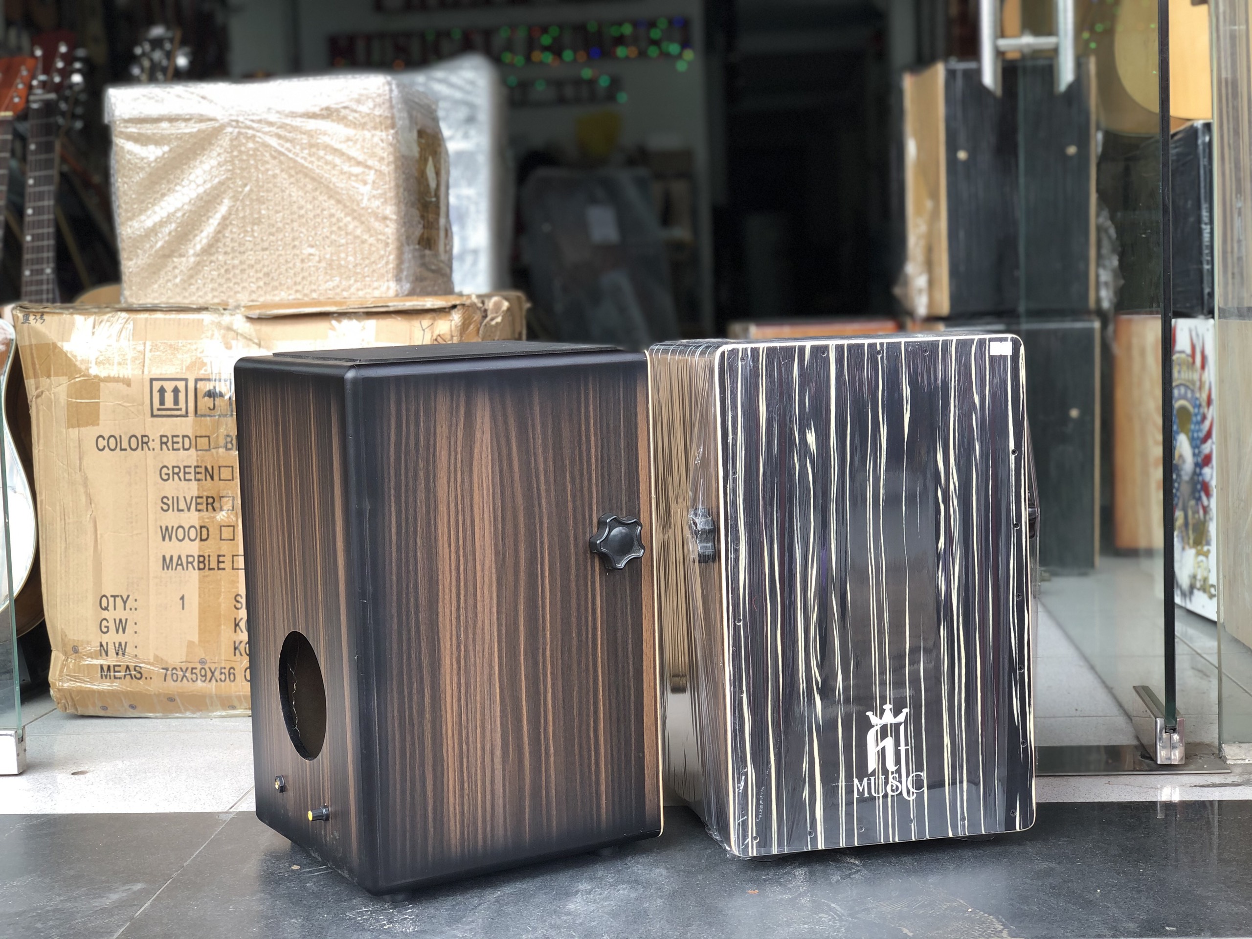 Trống cajon gỗ cẩm có EQ