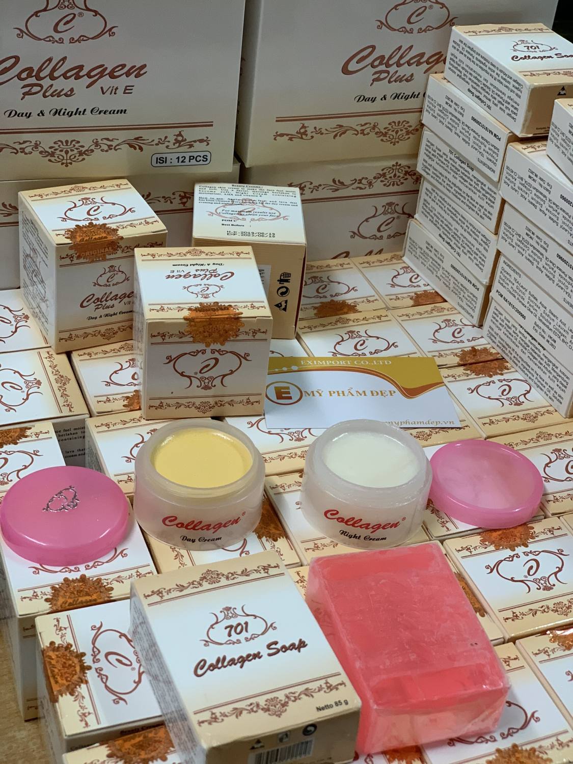 Combo Bộ Kem Collagen Plus Vit E + Serum Vite