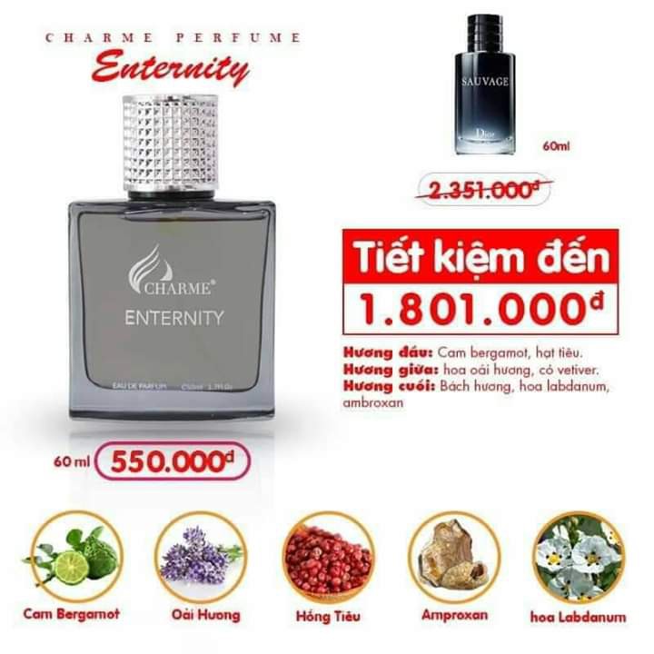 NƯỚC HOA NAM TÍNH ENTERNITI 60ML