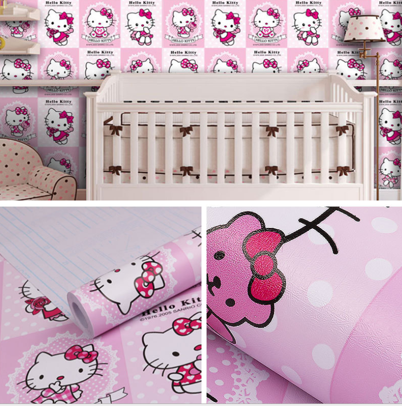 Cuộn 5m x 0.45m decal giấy dán tường bst kitty keo sẵn bóc dán a072